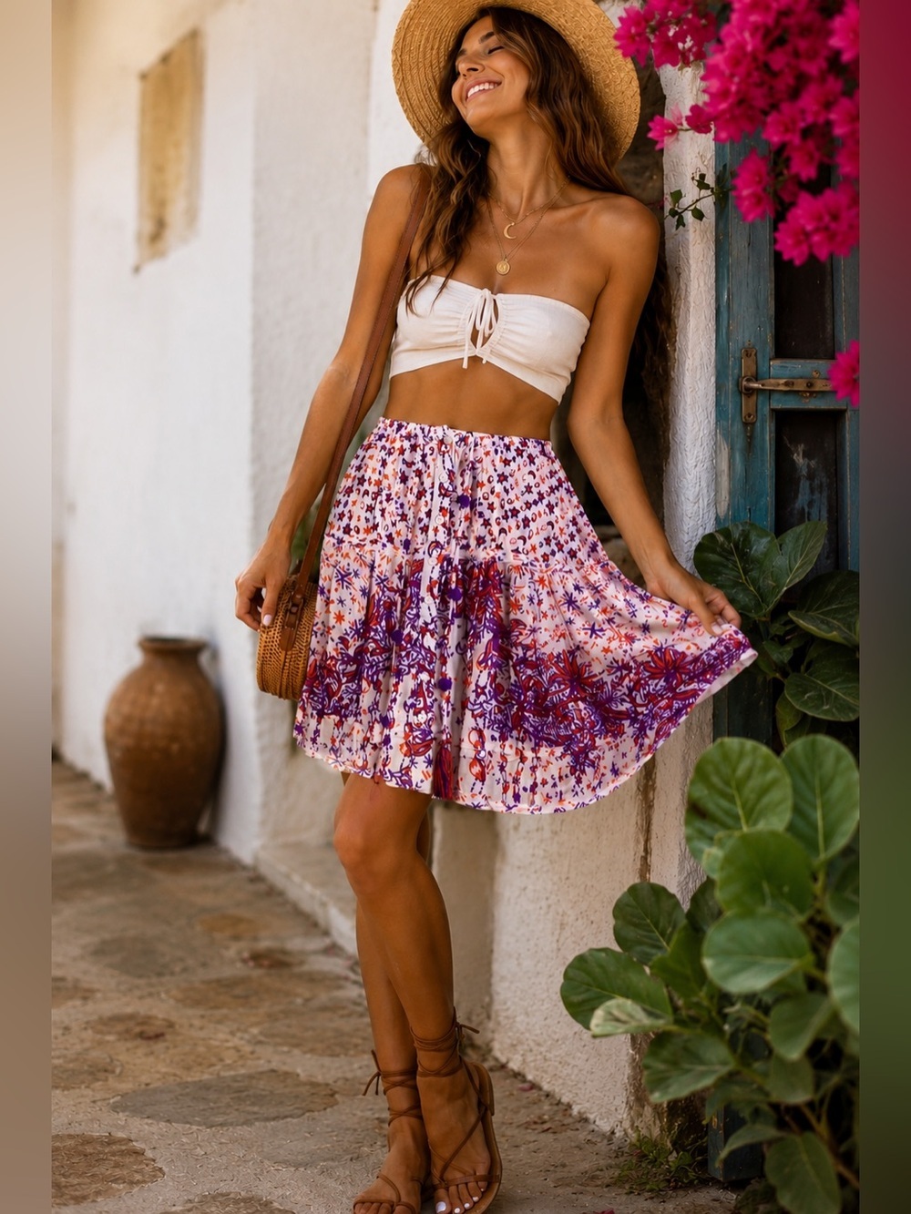POUPETTE ST BARTH moon & stars floral skirt size small *HOST PICK!*